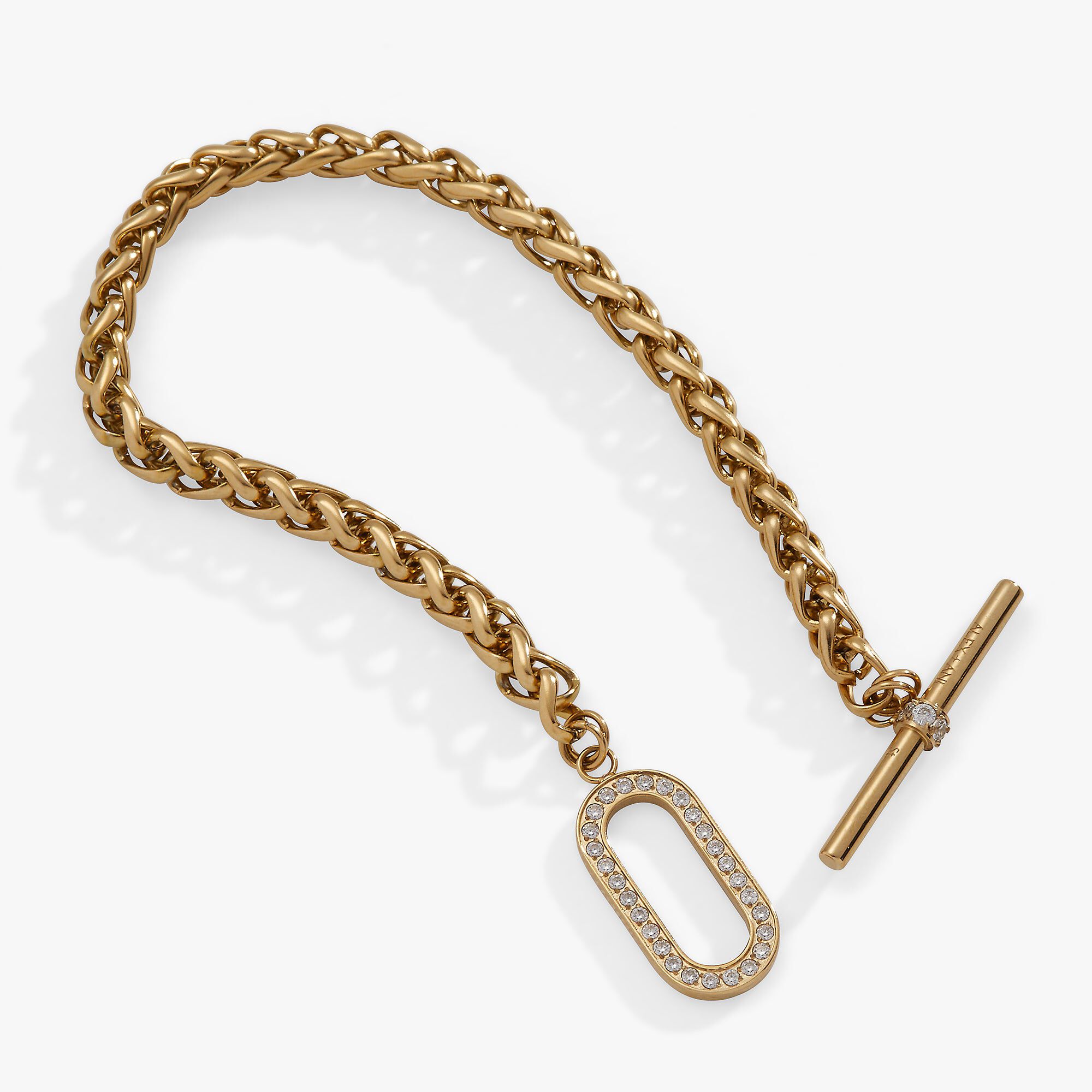 Pavé Toggle Chain Bracelet, Gold / Gold, alternate image number 1