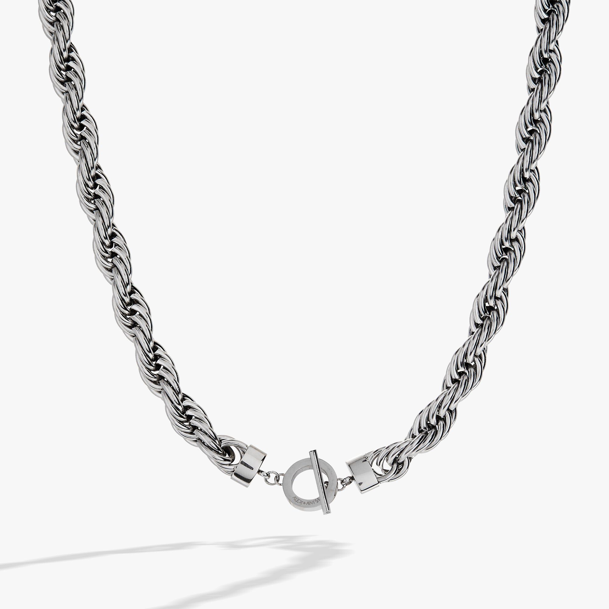 Large Rope Chain Toggle Necklace, Silver / Silver, hi-res image number 0