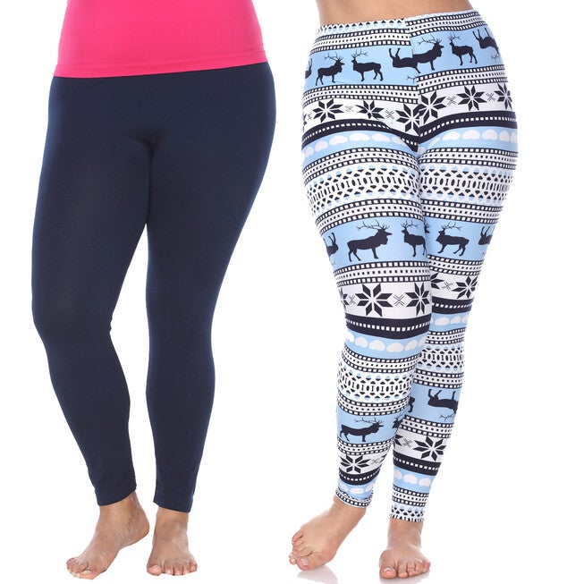 Pack of 2 Printed Leggings, PACK 253 Navy / Navy, hi-res image number 0