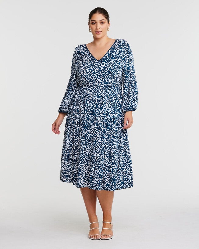 Sparrow Long Sleeve Midi Dress, , alternate image number 6