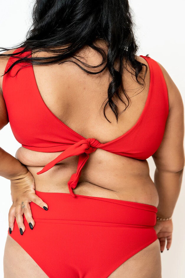 Rose Ribbed Reversible Bikini Top, , alternate image number 5