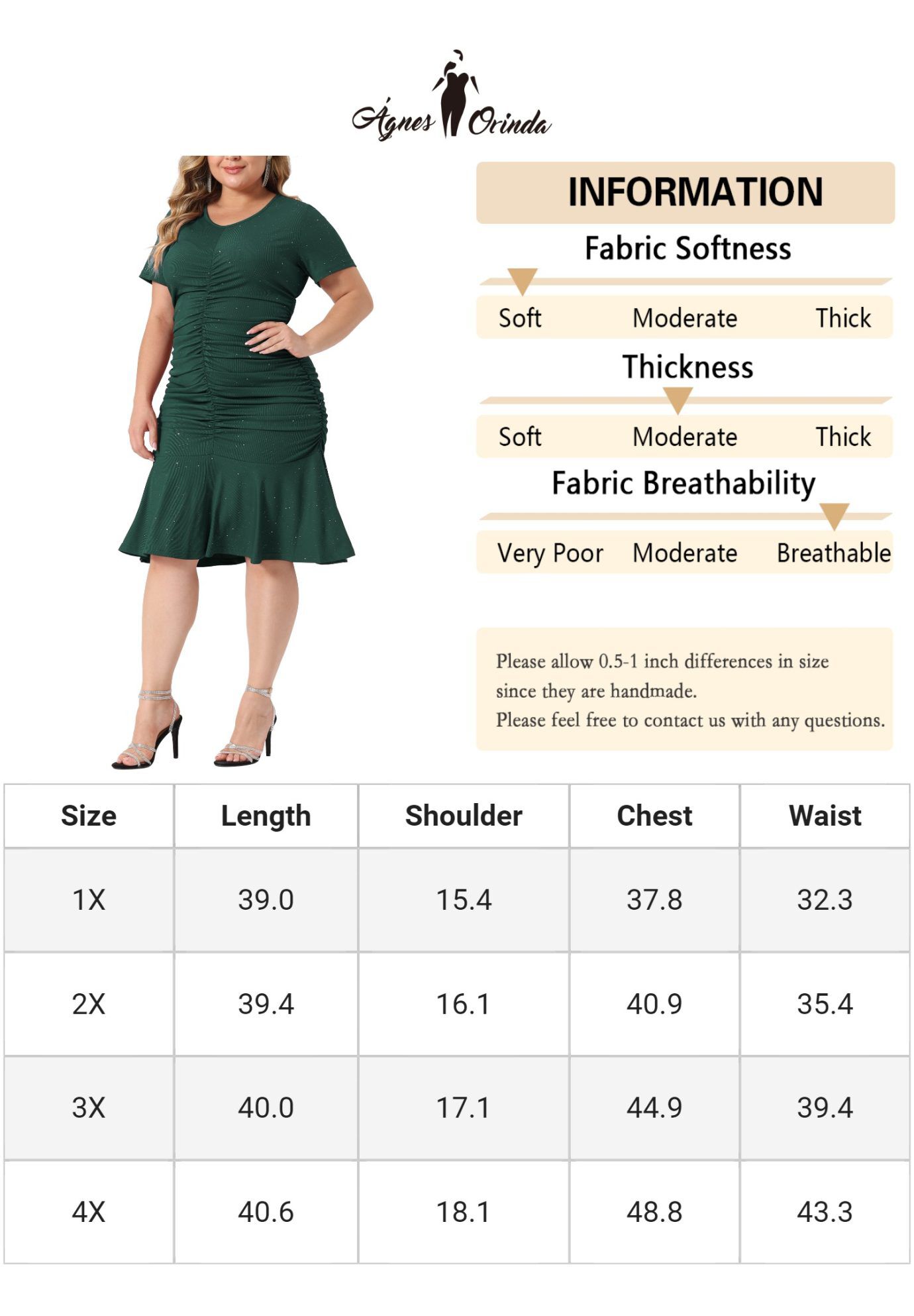 V Neck Short Sleeve Sequin Ruched Elegant Party Cocktail Dress, Dark Green / Forest Green, alternate image number 4