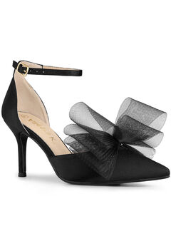 Bow Tie Ankle Strap Stiletto High Heels Wedding Pumps