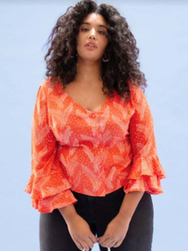 Martha Ruffle Sleeve Top, , alternate image number null