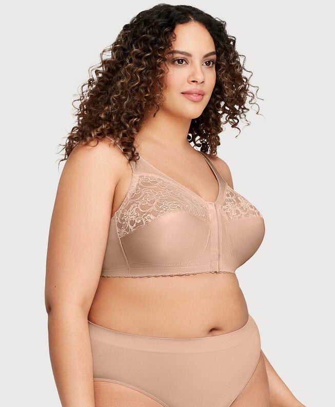 MagicLift Front-Closure Support Bra, Blush / Beige, alternate image number 1