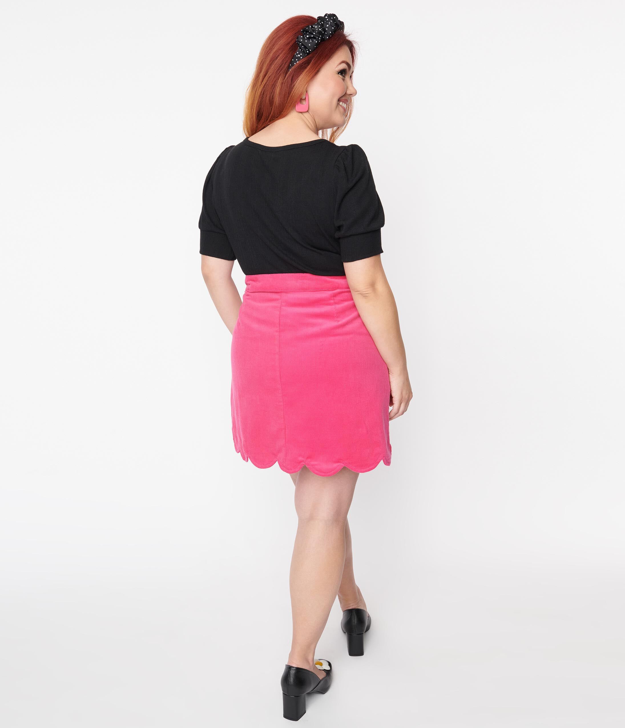Smak Parlour Hot Pink Corduroy Campus Mini Skirt, Pink / Pink, alternate image number 4