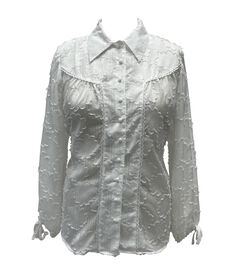 Unique Vintage White Floral Francesca Blouse