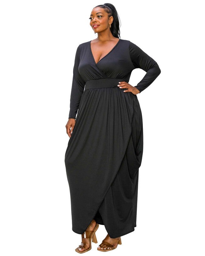 GIULIANA TULIP HEM MAXI DRESS, , alternate image number 4