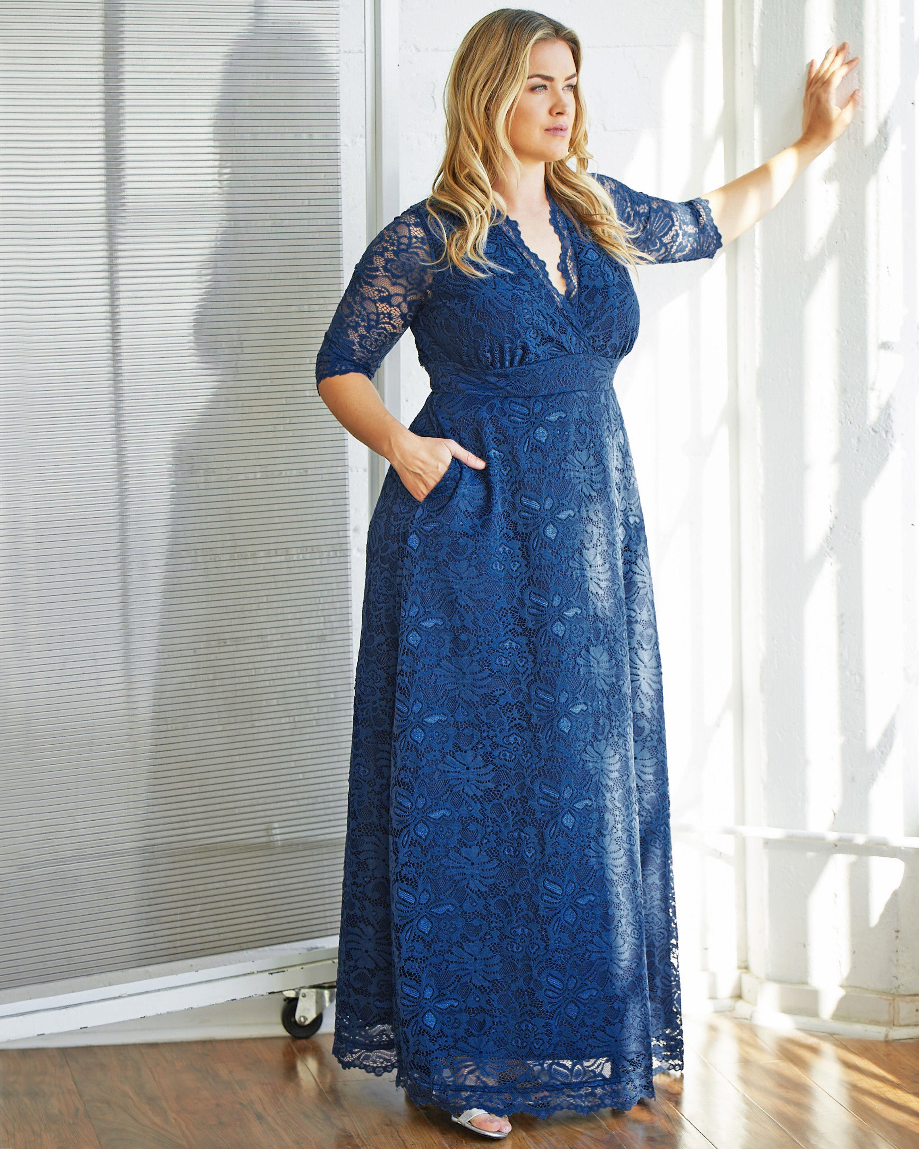 Maria Lace Evening Gown, , alternate image number 7