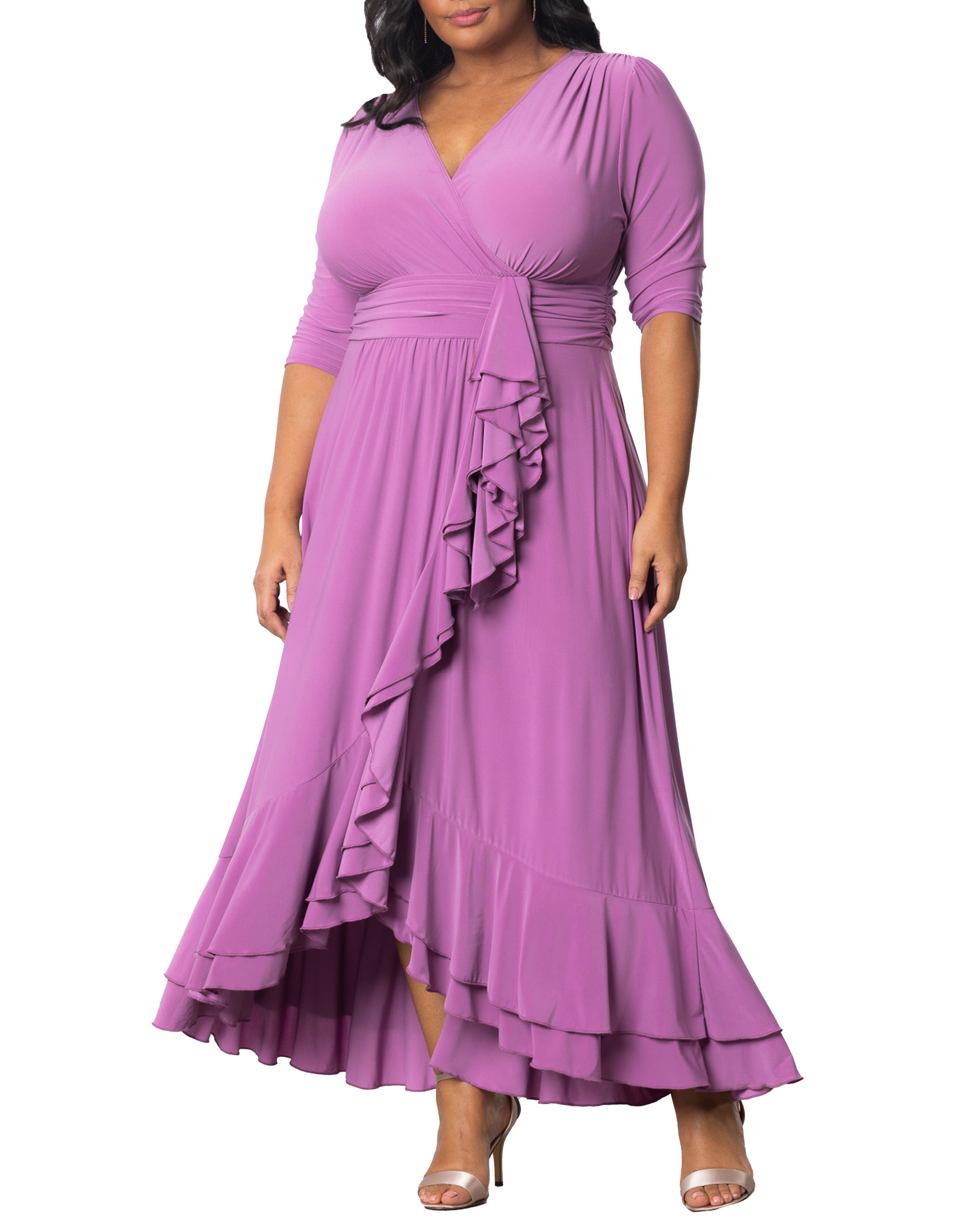 Veronica Ruffle Evening Gown, LILAC / Lilac, hi-res image number 0