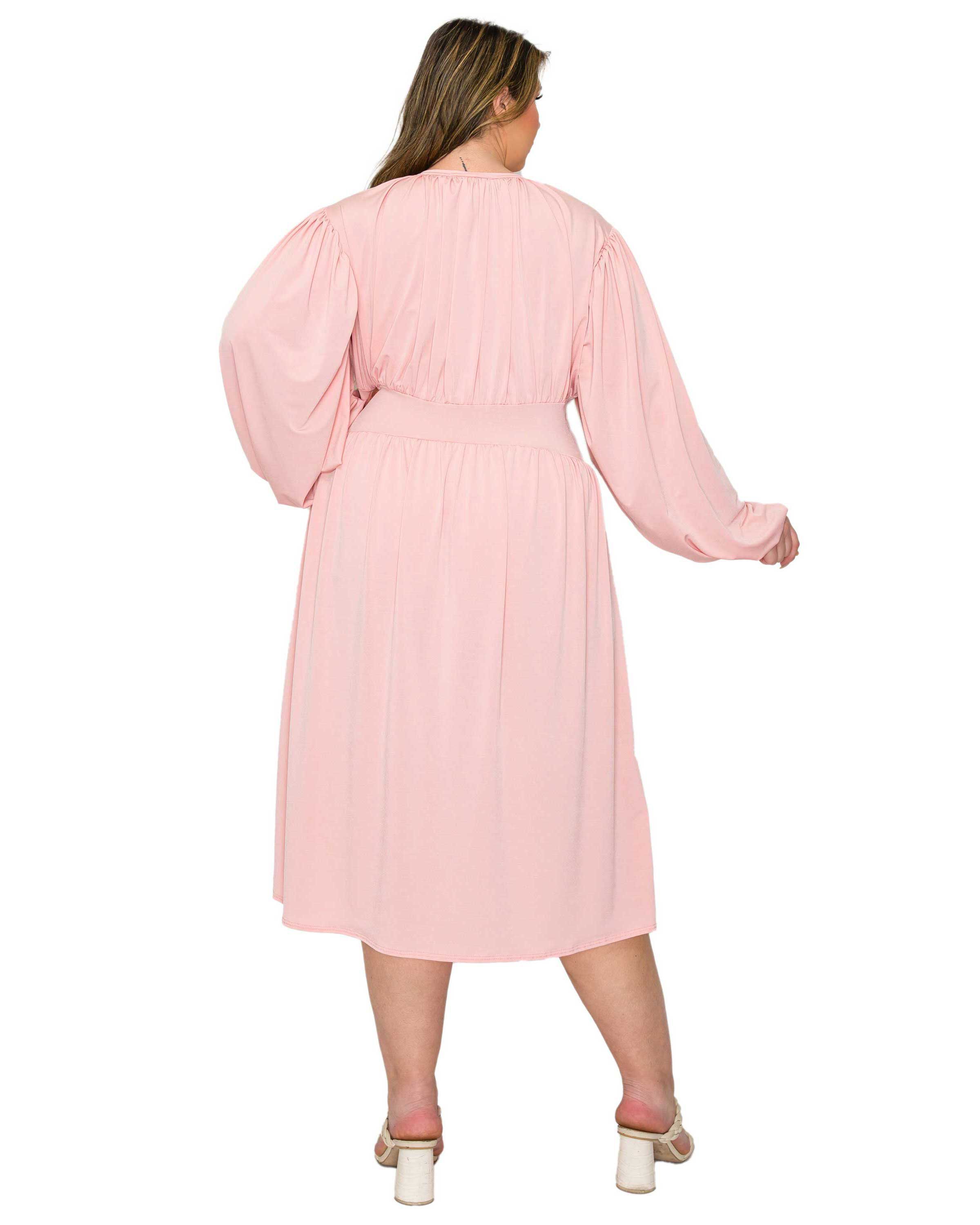 Audrey Ruched Midi Dress, Blush / Pink, alternate image number 2