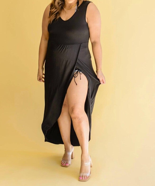 AS IT WAS TULIP SKIRT MAXI DRESS, Black / Black, hi-res image number null