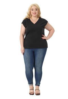 V Neck Sleeveless Basic Summer T-Shirt Top