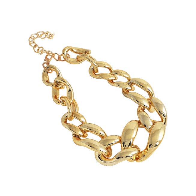 SOHI Women's Link Chain Necklace, Gold / Gold, hi-res image number null