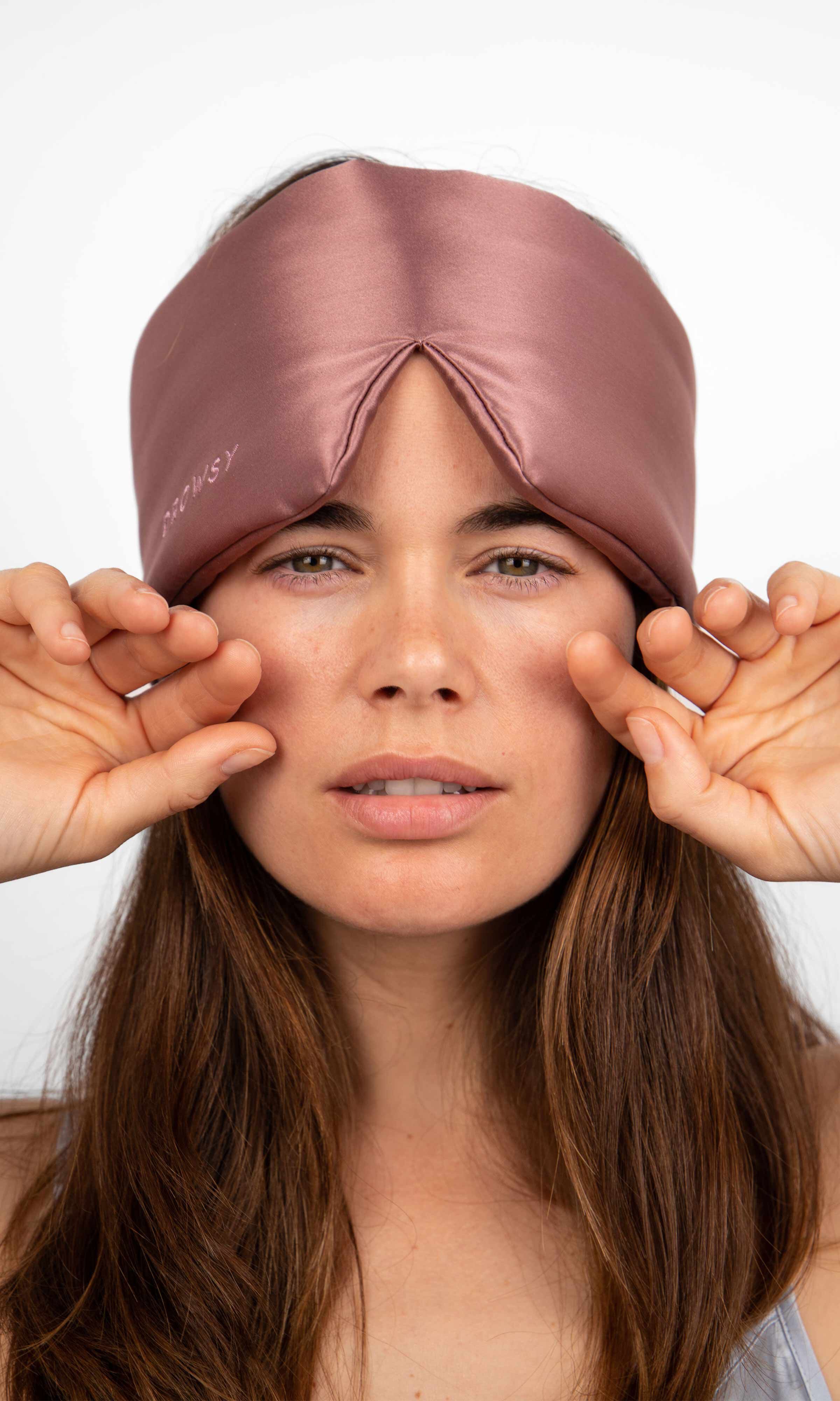 Silk Sleep Mask, Damask Rose / Pink, alternate image number 2