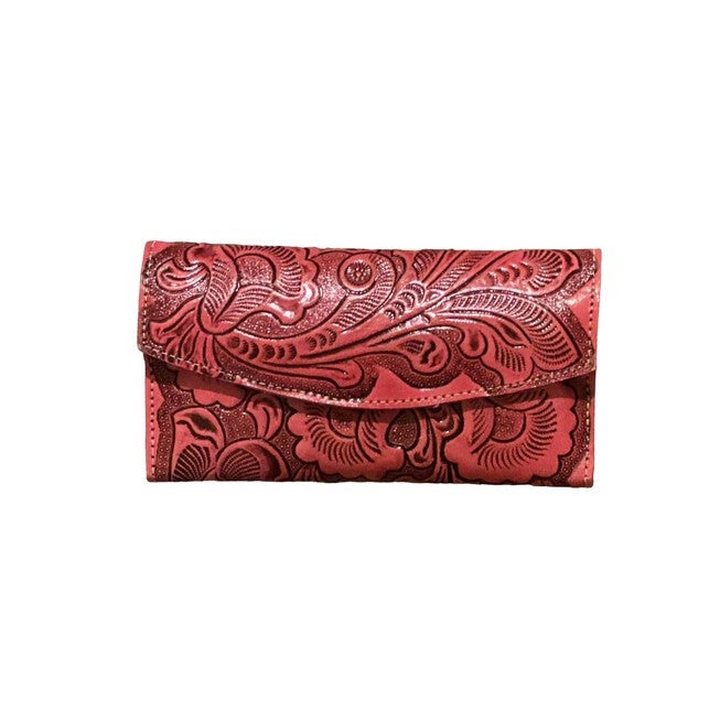 Women's Tri Fold Tooled Leather Wallet | Dia & Co