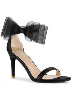 Open Toe Bow Tie Stiletto Heel Sandals