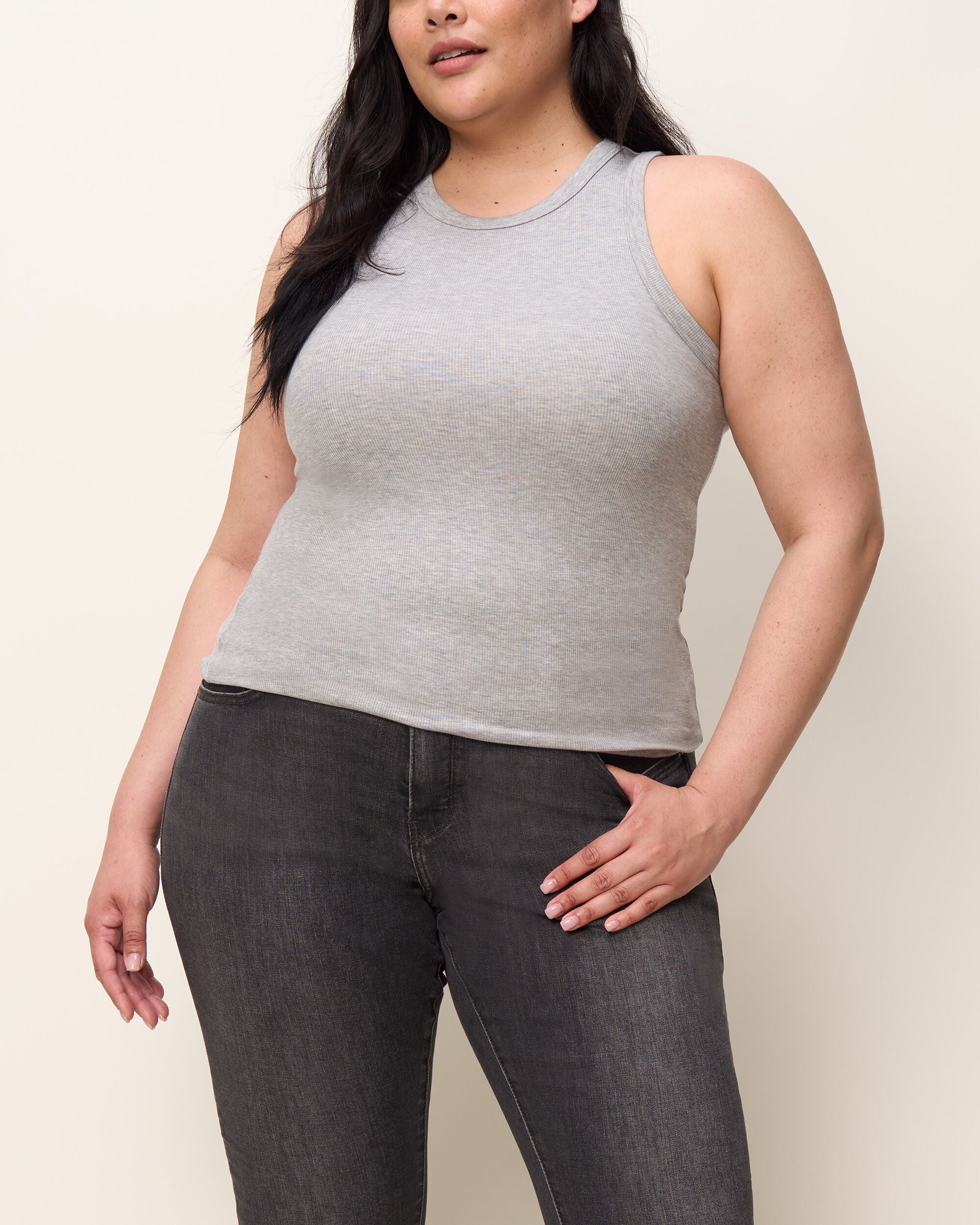 The Rib Tank, Heather Grey / Light Grey, hi-res image number 0