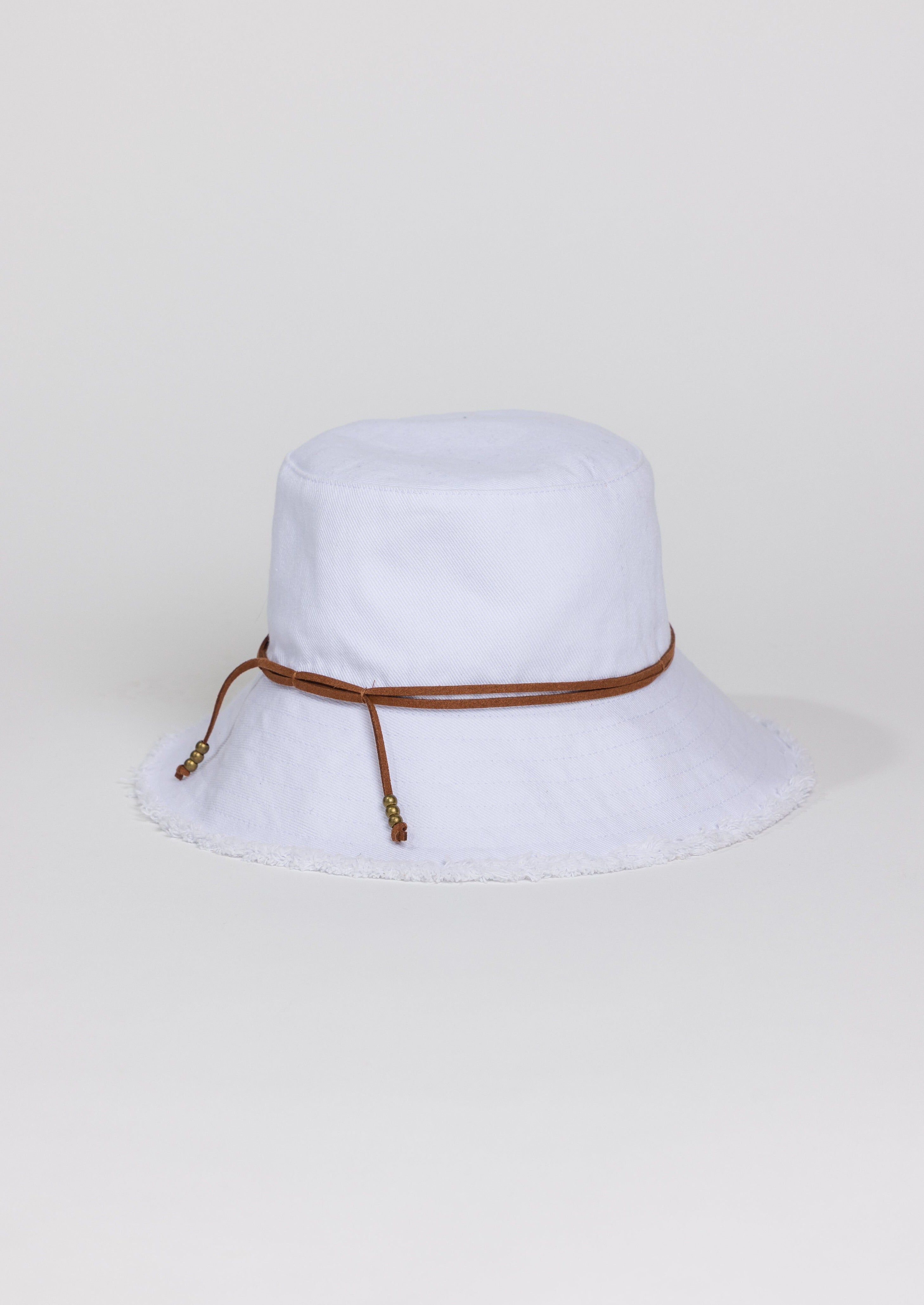 Fringed Bucket Hat, WhiteTobacco / White, hi-res image number 0