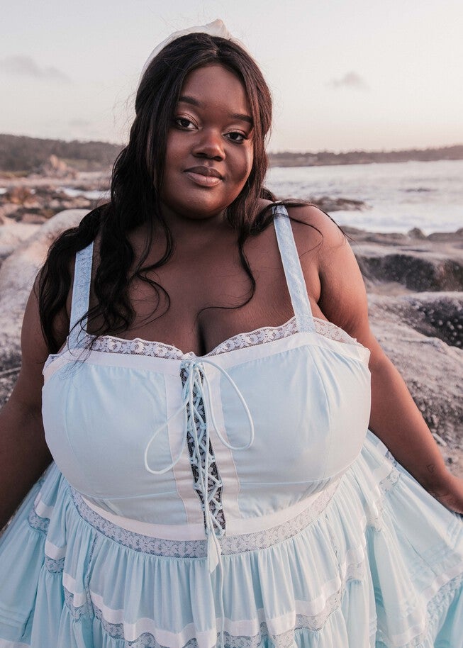 Delores Dress, Blue / Light Blue, alternate image number 3