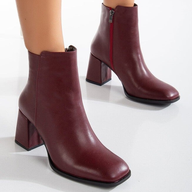 NADINE - BURGUNDY ANKLE BOOTS, BURGUNDY / Burgundy, alternate image number 1