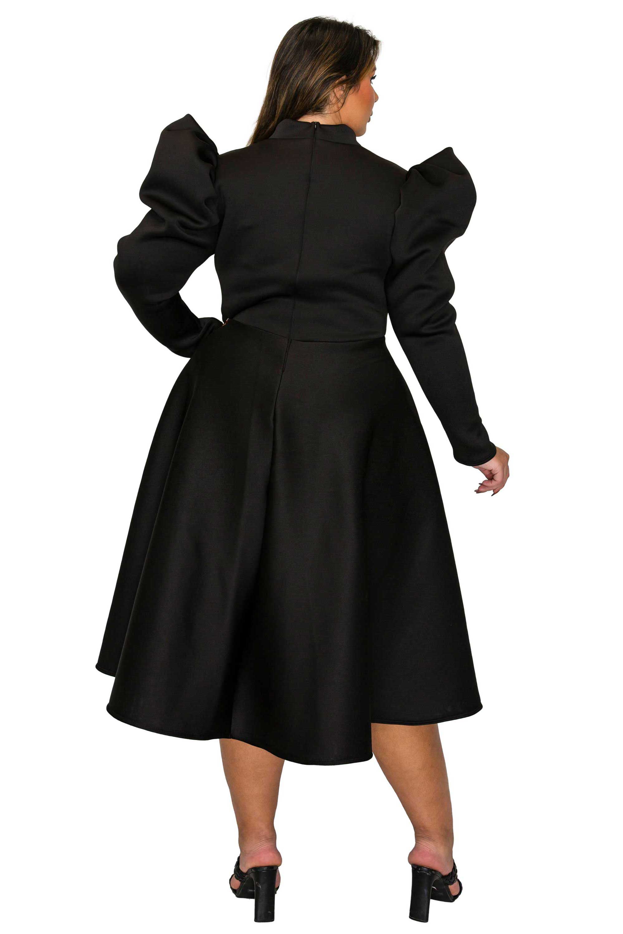 Isabella Neoprene Statement Dress, Black / Black, alternate image number 1