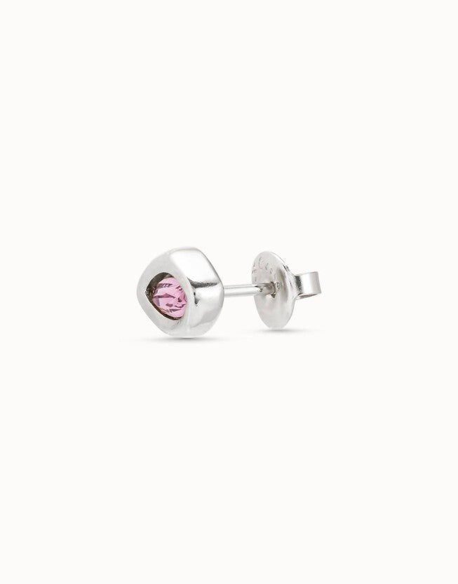 PIERCING STUD WITH FACETED CRYSTAL EARRINGS IN ROSE, , alternate image number null