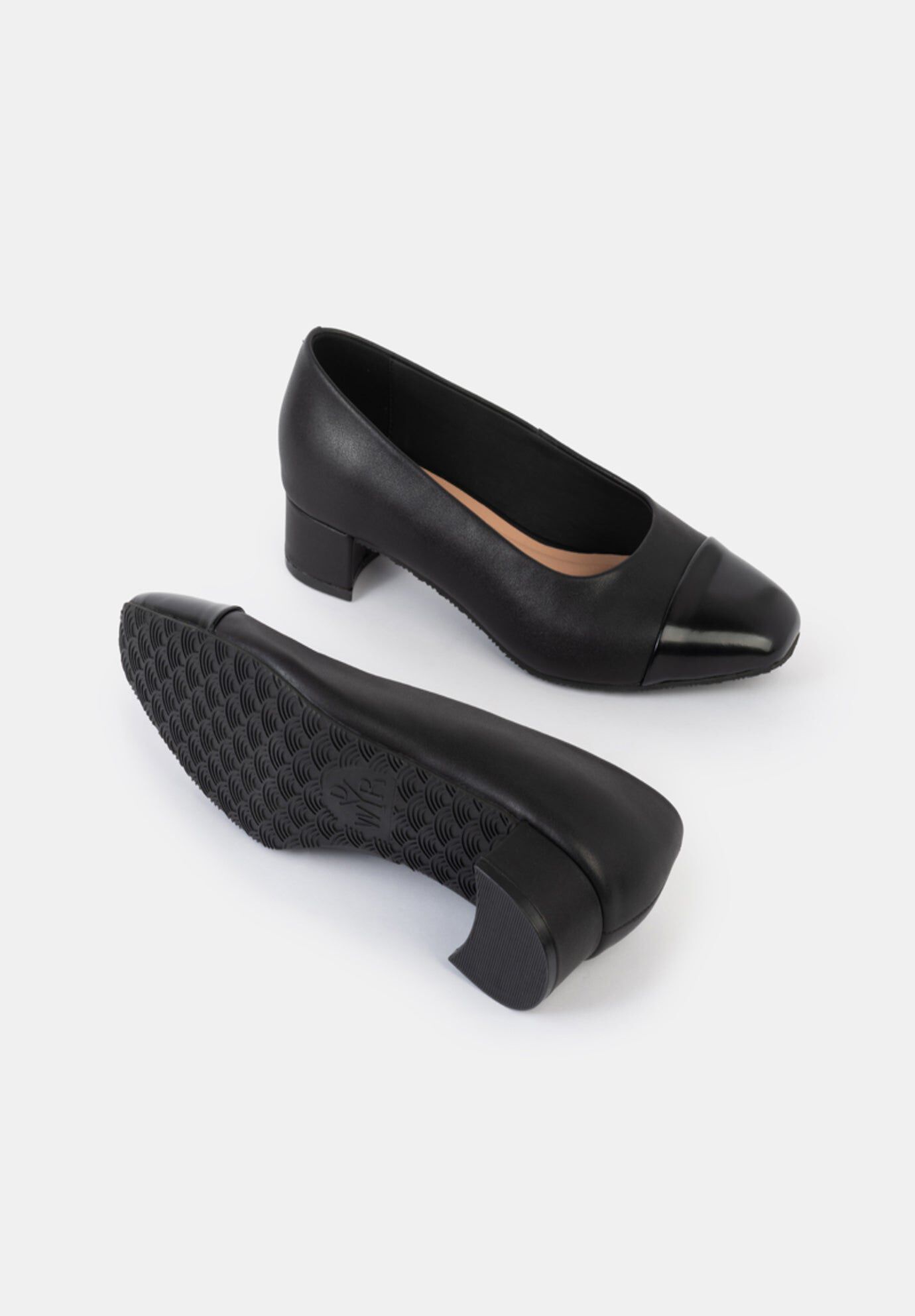 Gabby Toe Cap Ballet Pump, Black / Black, alternate image number 3