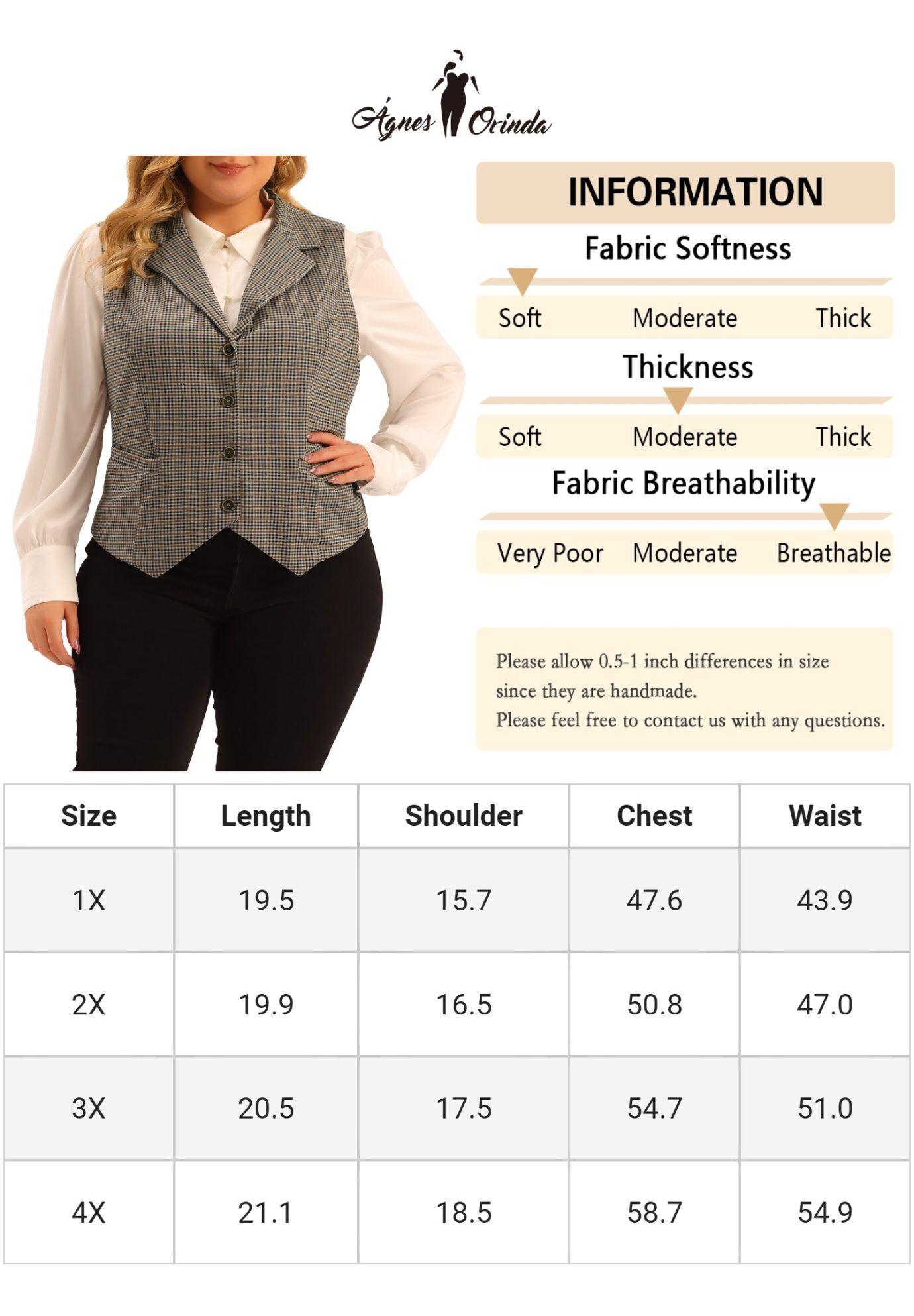 VINTAGE BUTTON STEAMPUNK PLAID WAISTCOAT VEST, Brown / Brown, alternate image number 4