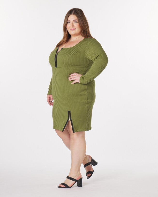 Liz Mini Dress, Olive / Olive Green, alternate image number 1