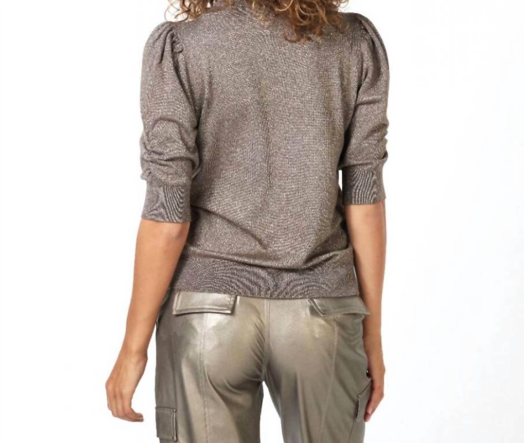 FAUX LEATHER CARGO PANTS, Soft Gold / Gold, alternate image number 2