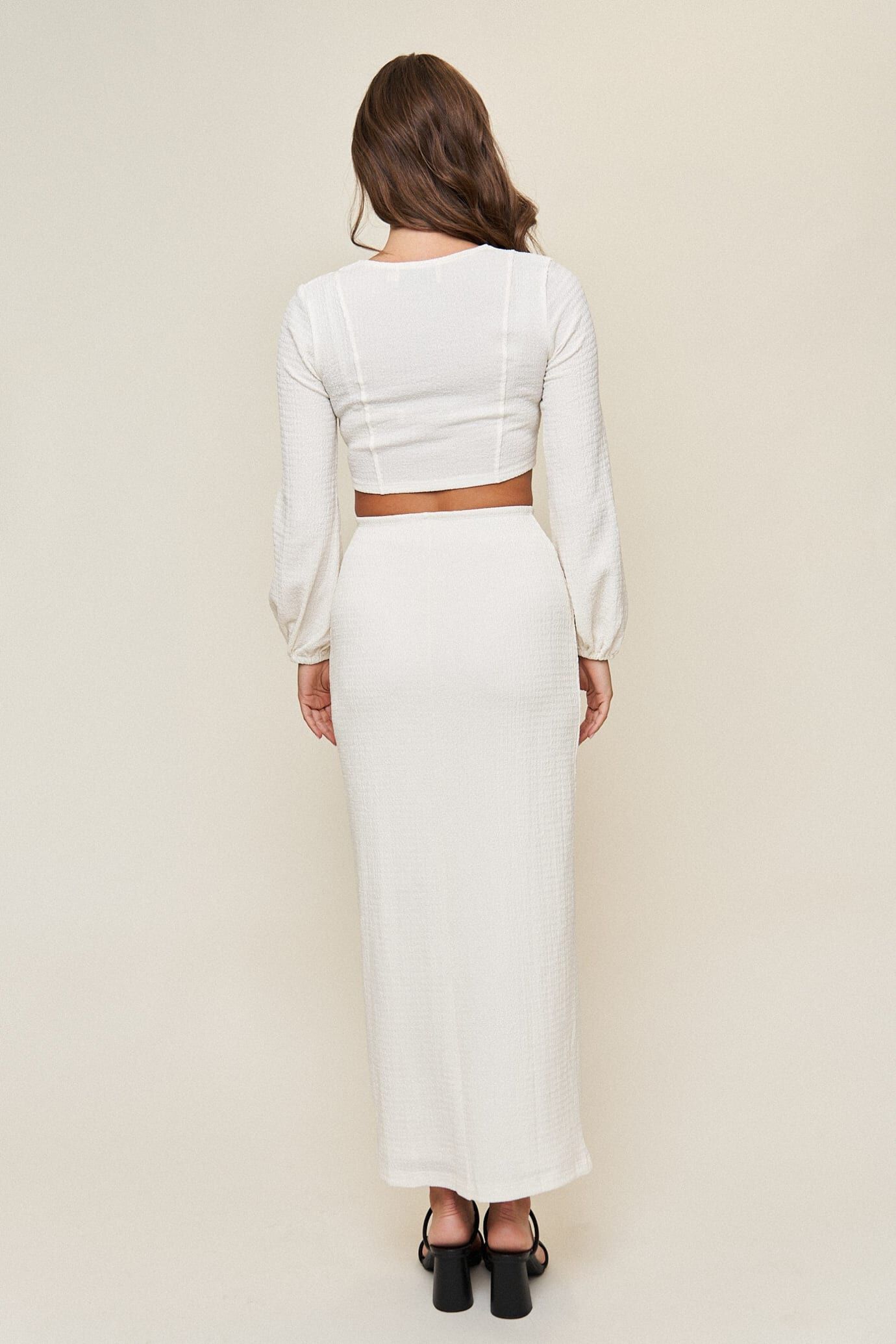 Carly Cropped Blouse, White / White, alternate image number 4