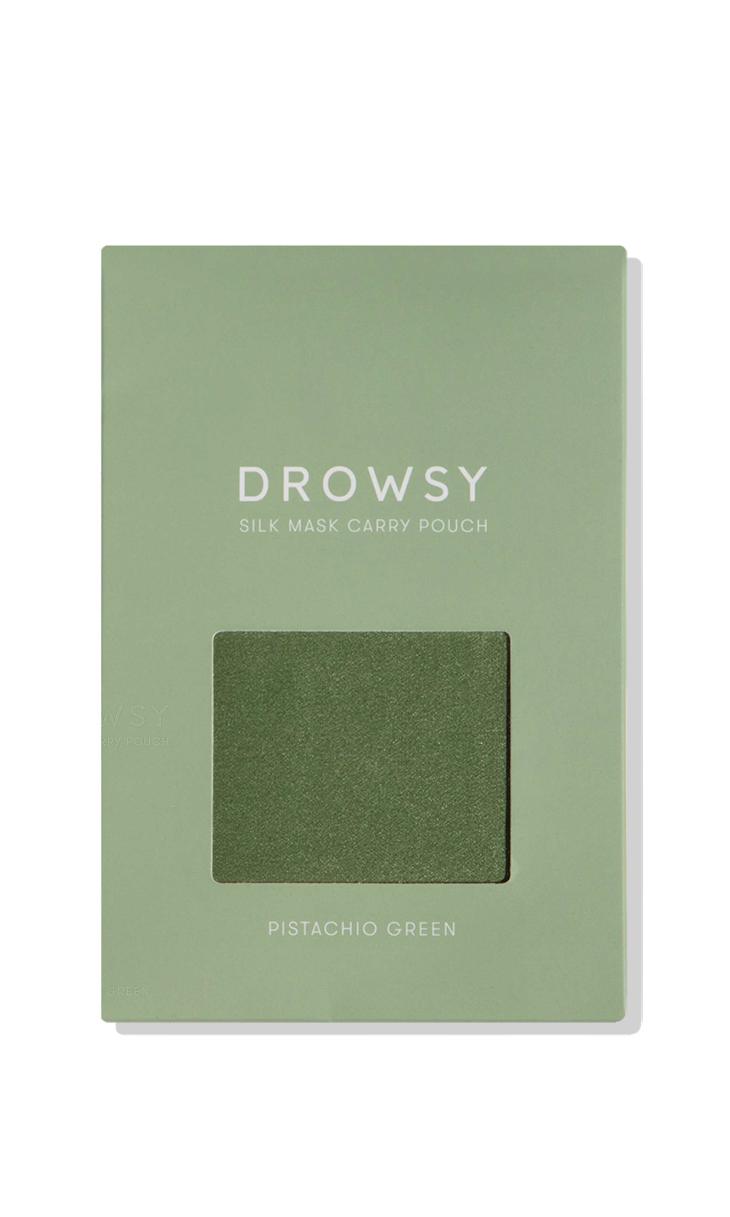 Silk Eyemask Carry Pouch, Pistachio Green / Sage Green, alternate image number 2