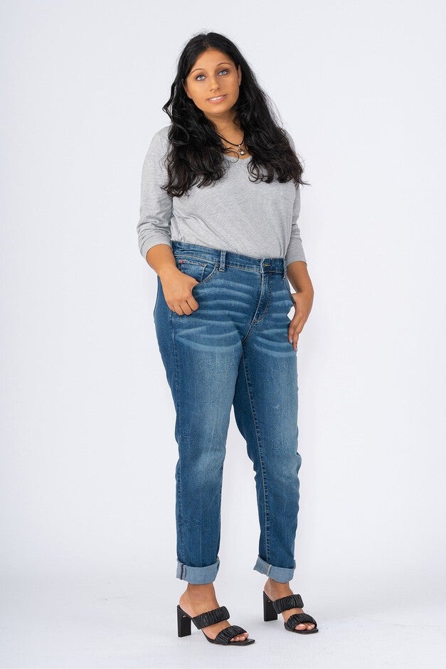 High Rise Boyfriend - Sandra, SANDRA / Medium Wash, hi-res image number 0