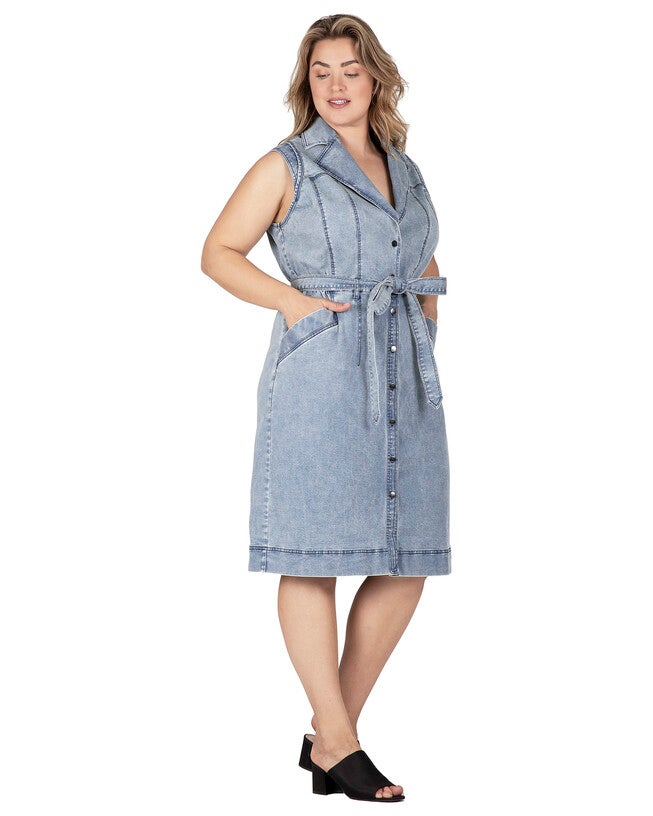 Athena Women's Trench Silhouette Plus Size Midi Dress, , alternate image number 7