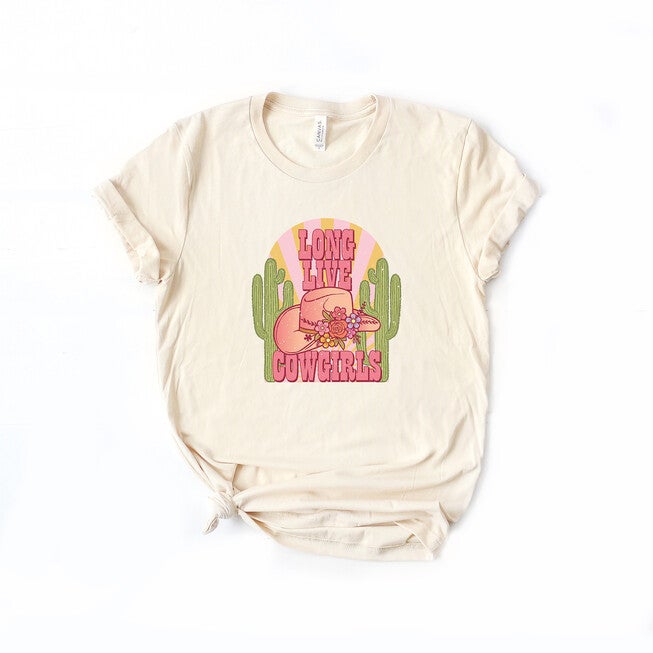 Long Live Cowgirls Cactus Short Sleeve Graphic Tee, Cream / Cream, hi-res image number null