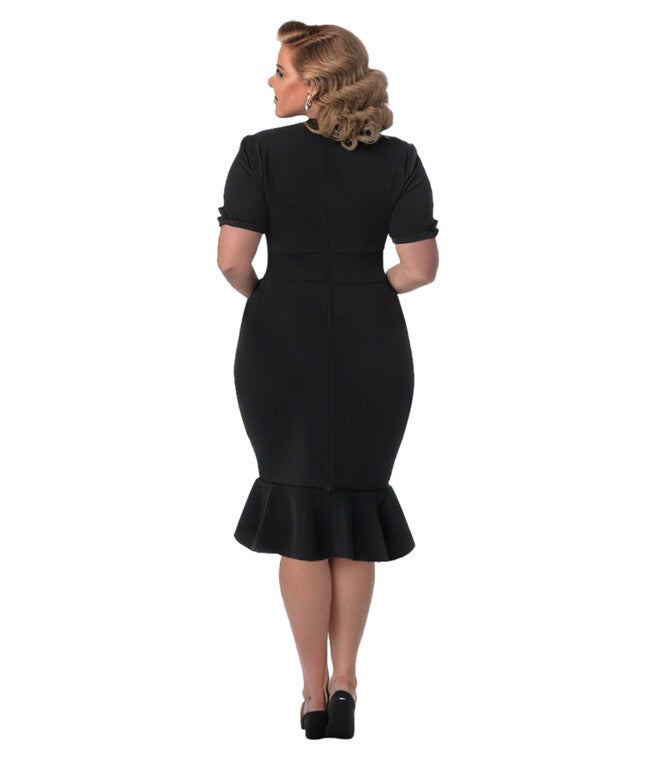 Unique Vintage All Black Holloway Wiggle Dress, , alternate image number 2