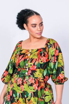 Teena Puff Sleeve Crop Top
