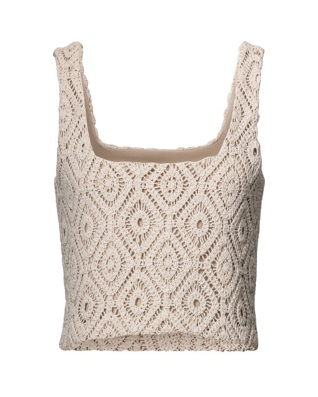Crochet Tank Top, cream / Beige, hi-res image number null