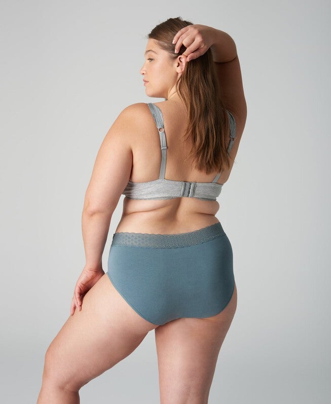 Period-Proof Organic Cotton Overnight - 8 Tampon Absorption, Mineral / Dusty Blue, alternate image number null