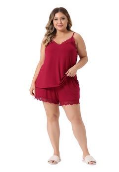 LACE CHEMISE SHORTS SET NIGHTWEAR SLEEPWEAR LOUNGE SET