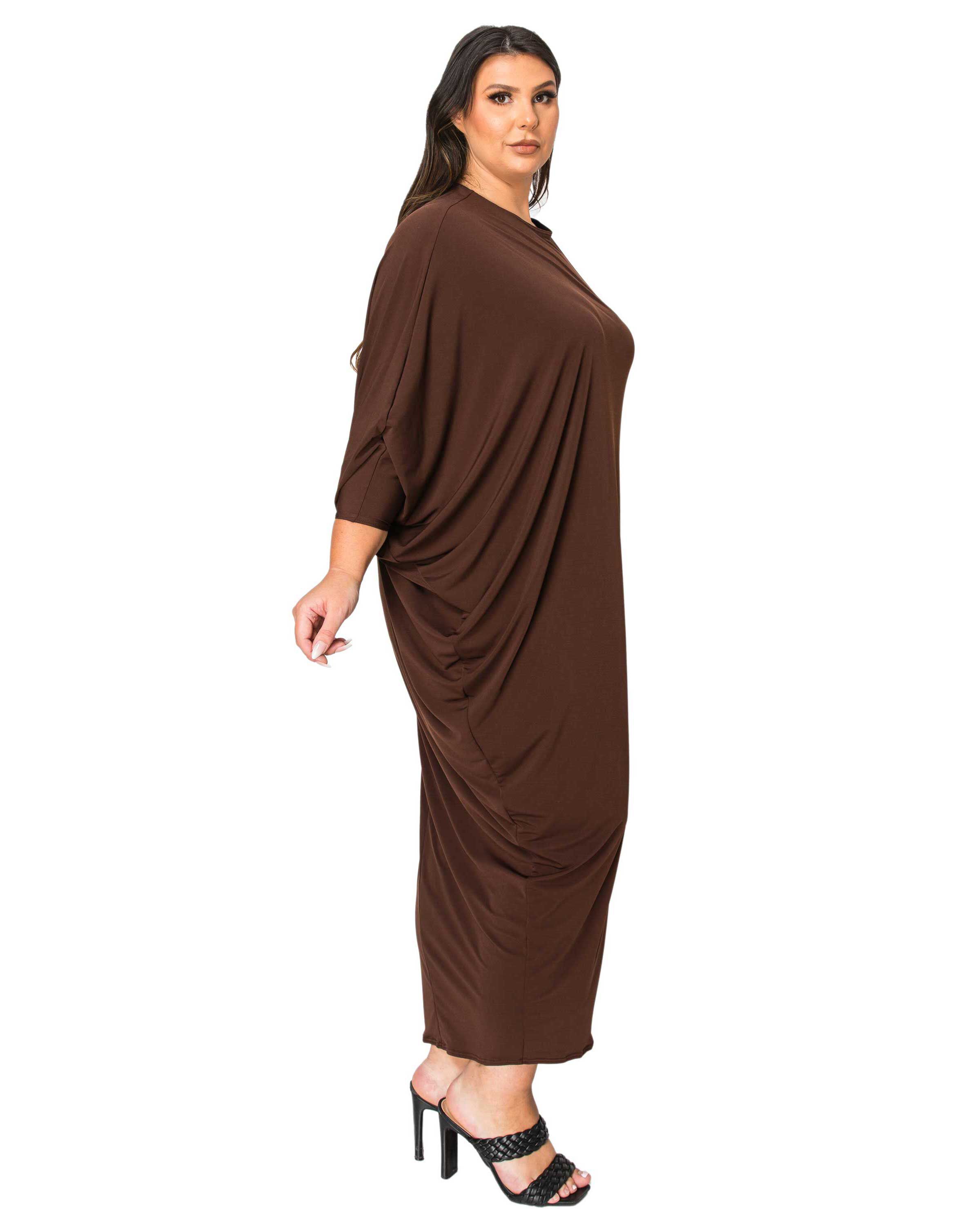 Louella Asymmetrical Maxi Dress, Brown / Brown, alternate image number 1