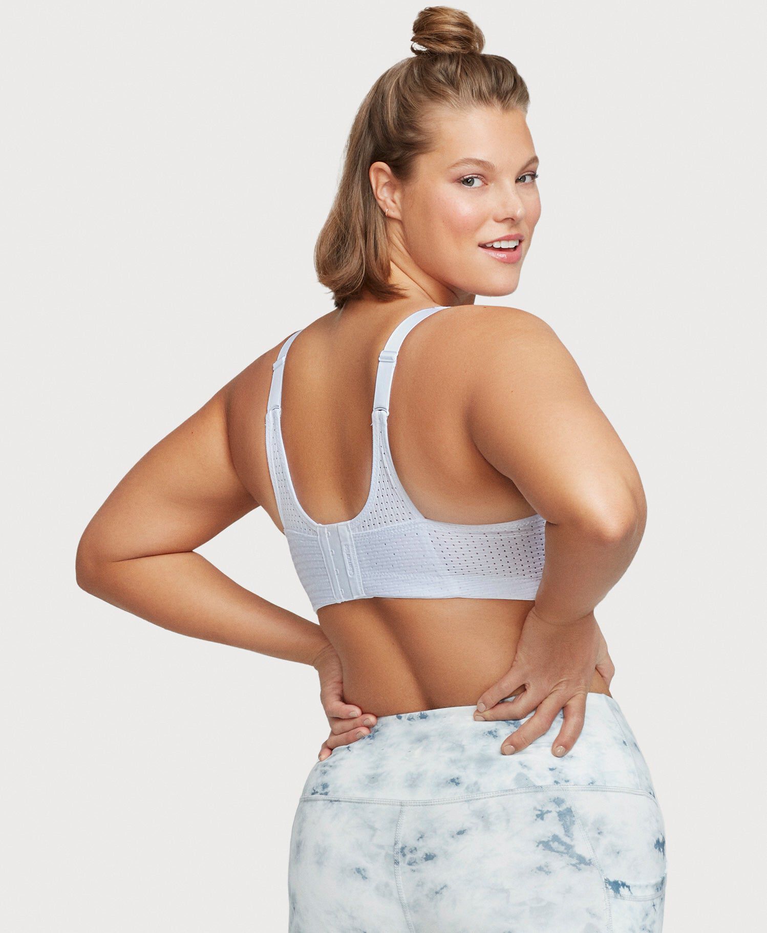 Custom Control Sports Bra, White / White, alternate image number 3