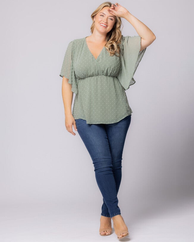 Seaside Serenade Top, SAGE DOT / Light Green, alternate image number null