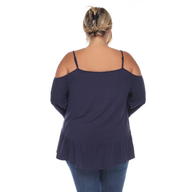 Cold Shoulder Ruffle Sleeve Top, , alternate image number 7