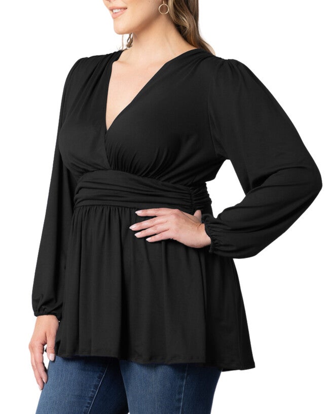 Leah Long Sleeve Tunic Top, BLACK NOIR / Black, alternate image number null