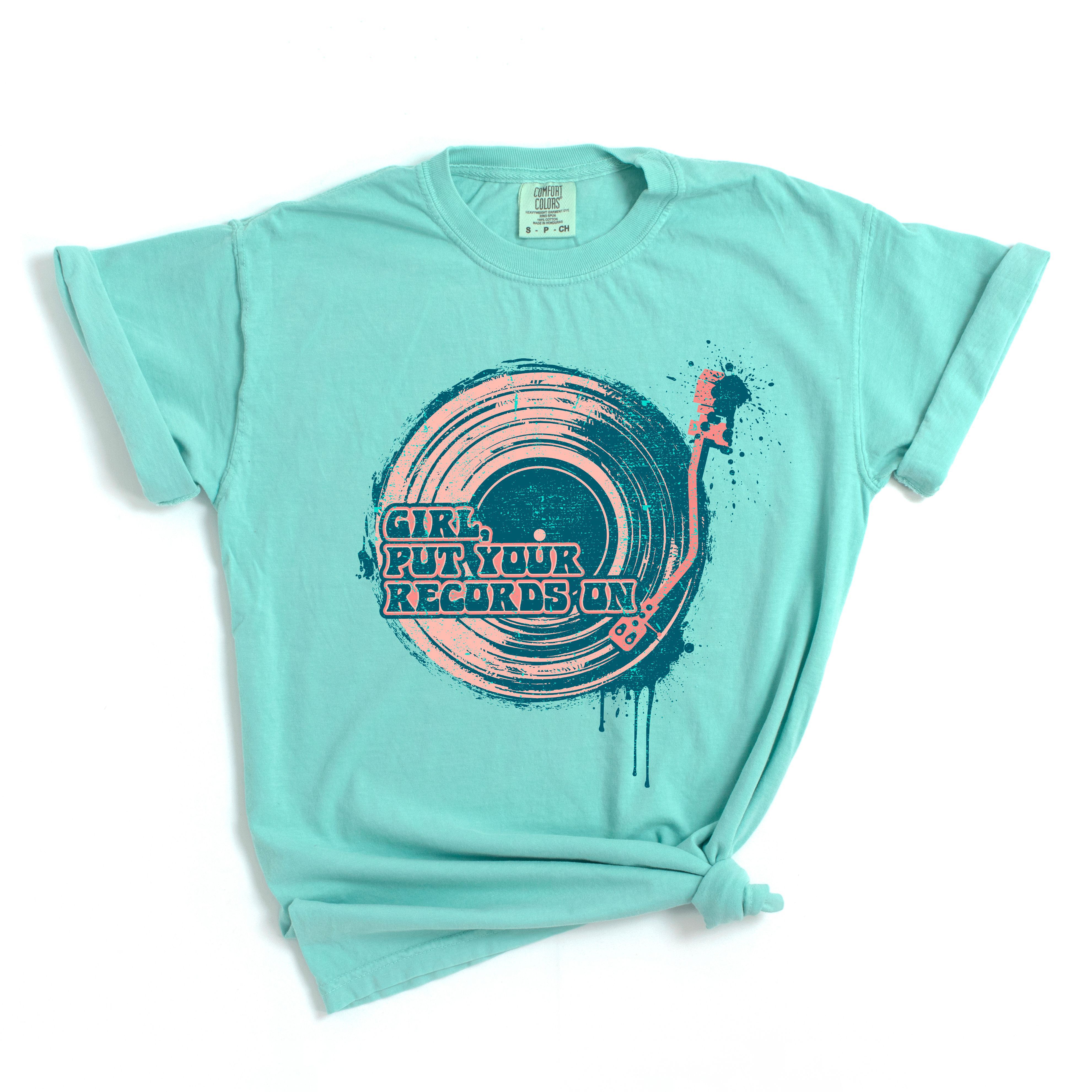 Girl Put Your Records On Short Sleeve Graphic Tee, Blush / Pink, hi-res image number 0