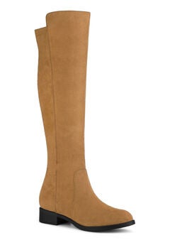 Side Zipper Chunky Heels Knee High Boots