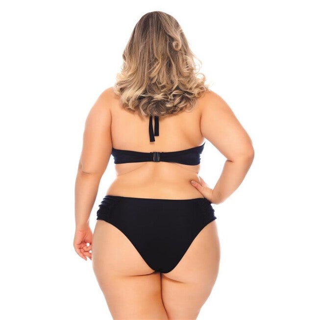 Padded Bikini Top With Draped Effect, Black / Black, alternate image number null