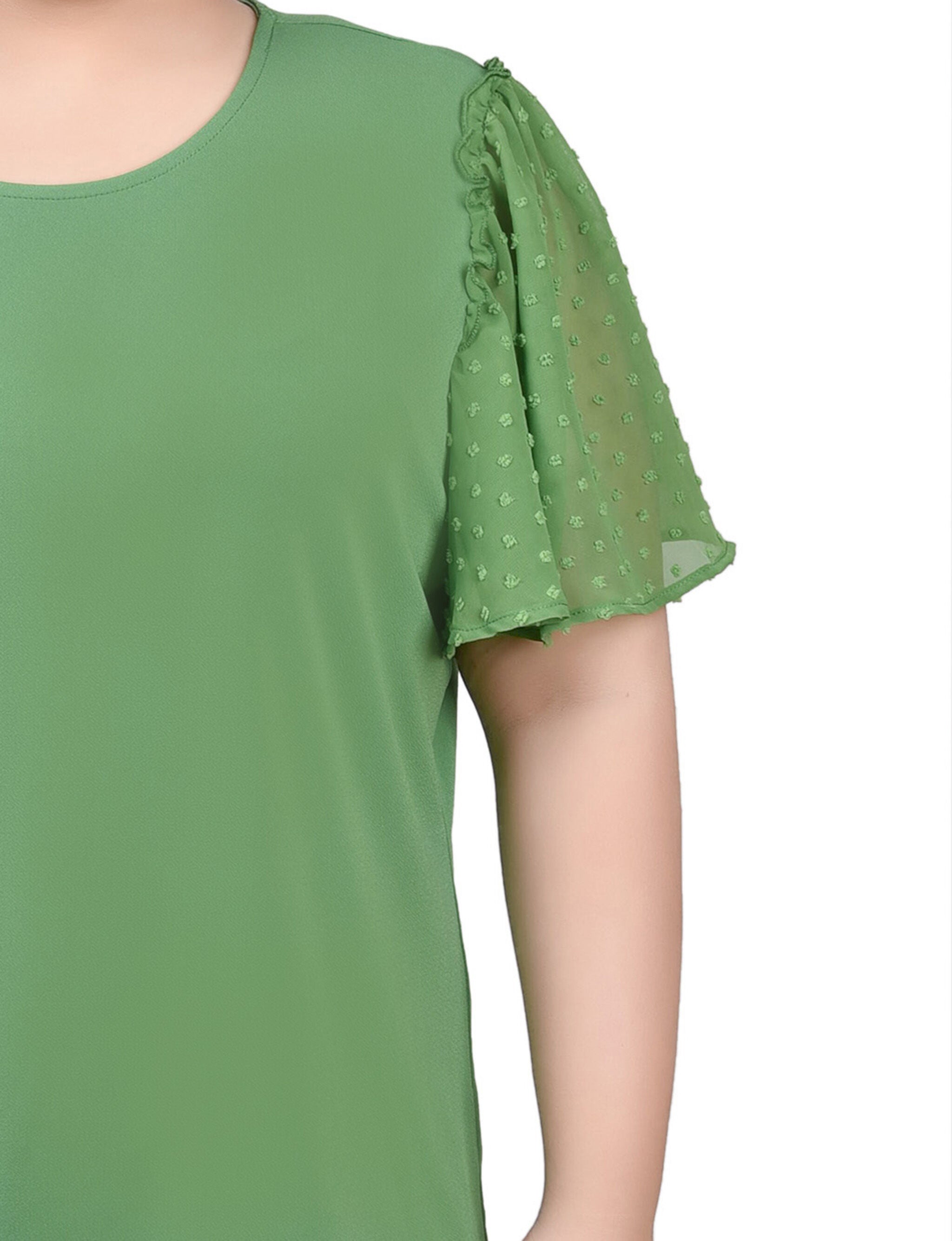 Clip Dot Flutter Sleeve Top, Mint Green / green, alternate image number 1